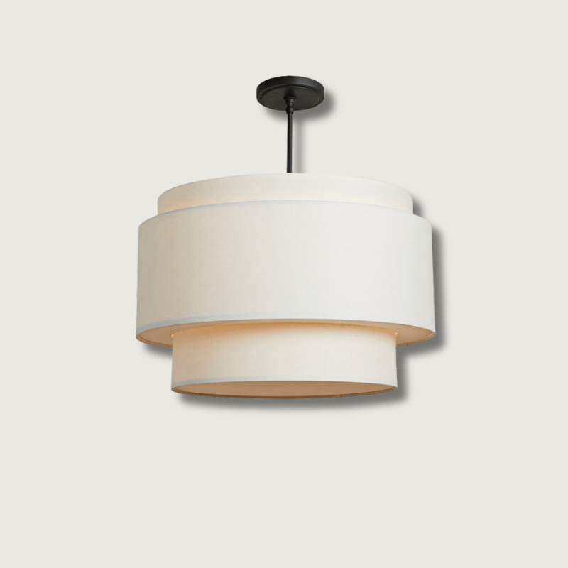 LinenBeam | Elegant Beige Pendant Lamp with LED Compatibility