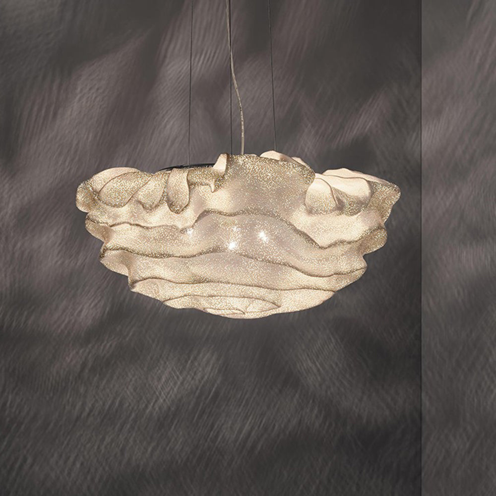 FloralAura | Elegant Flower LED Pendant Light in White Metal