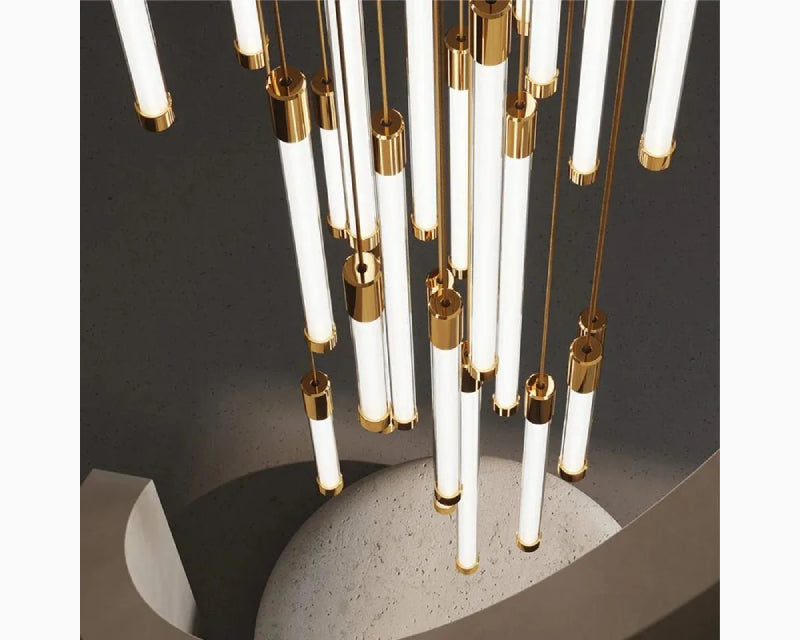 LuxeStairs - LED Gold Chandelier