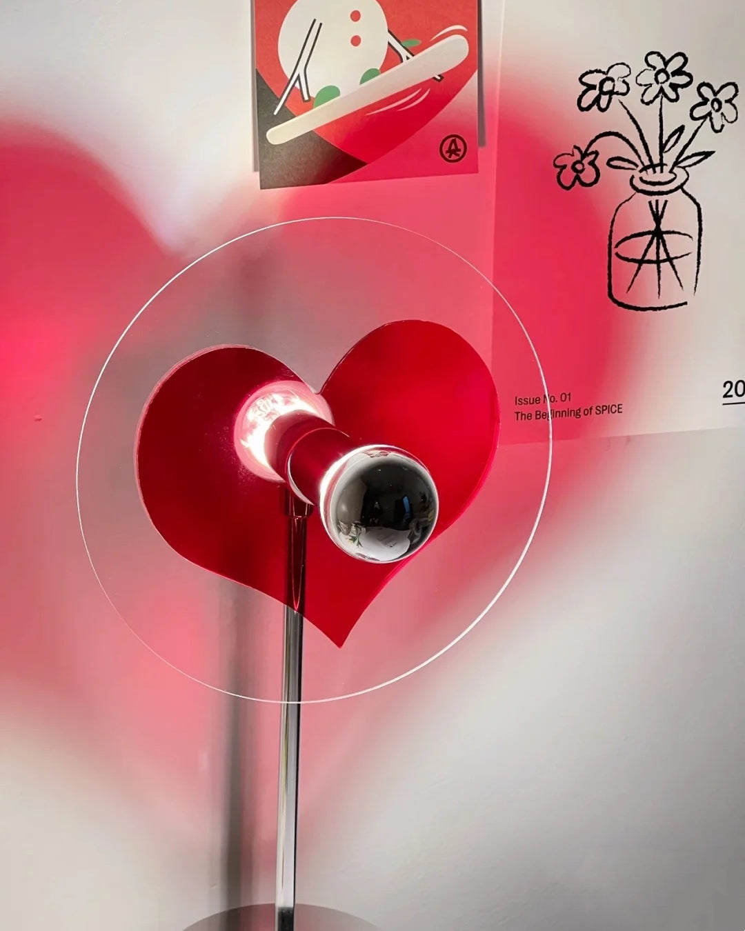 HeartBeam - Tischlampe mit Metallschirm und wiederaufladbarer LED