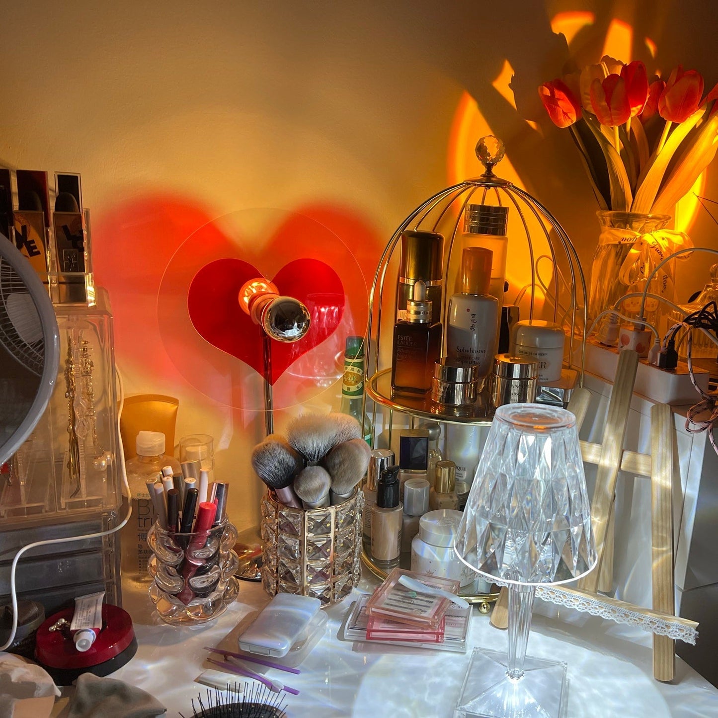 HeartBeam - Tischlampe mit Metallschirm und wiederaufladbarer LED