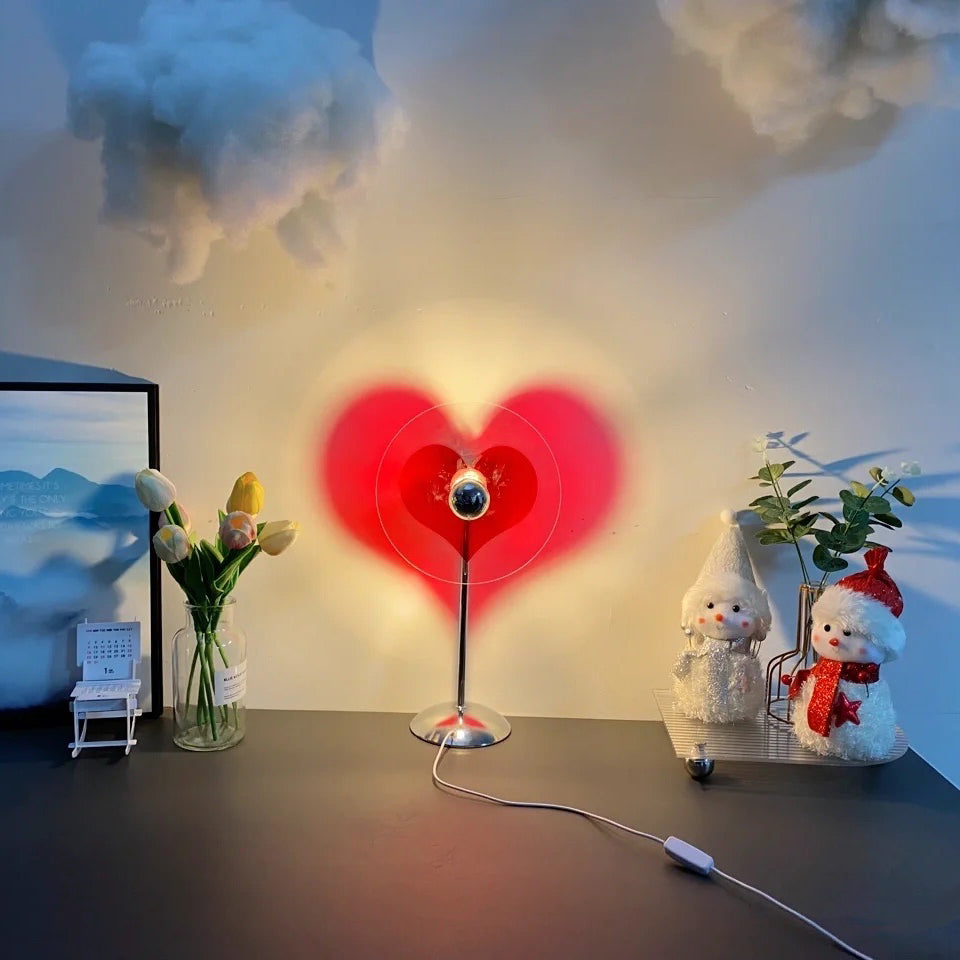 HeartBeam - Tischlampe mit Metallschirm und wiederaufladbarer LED