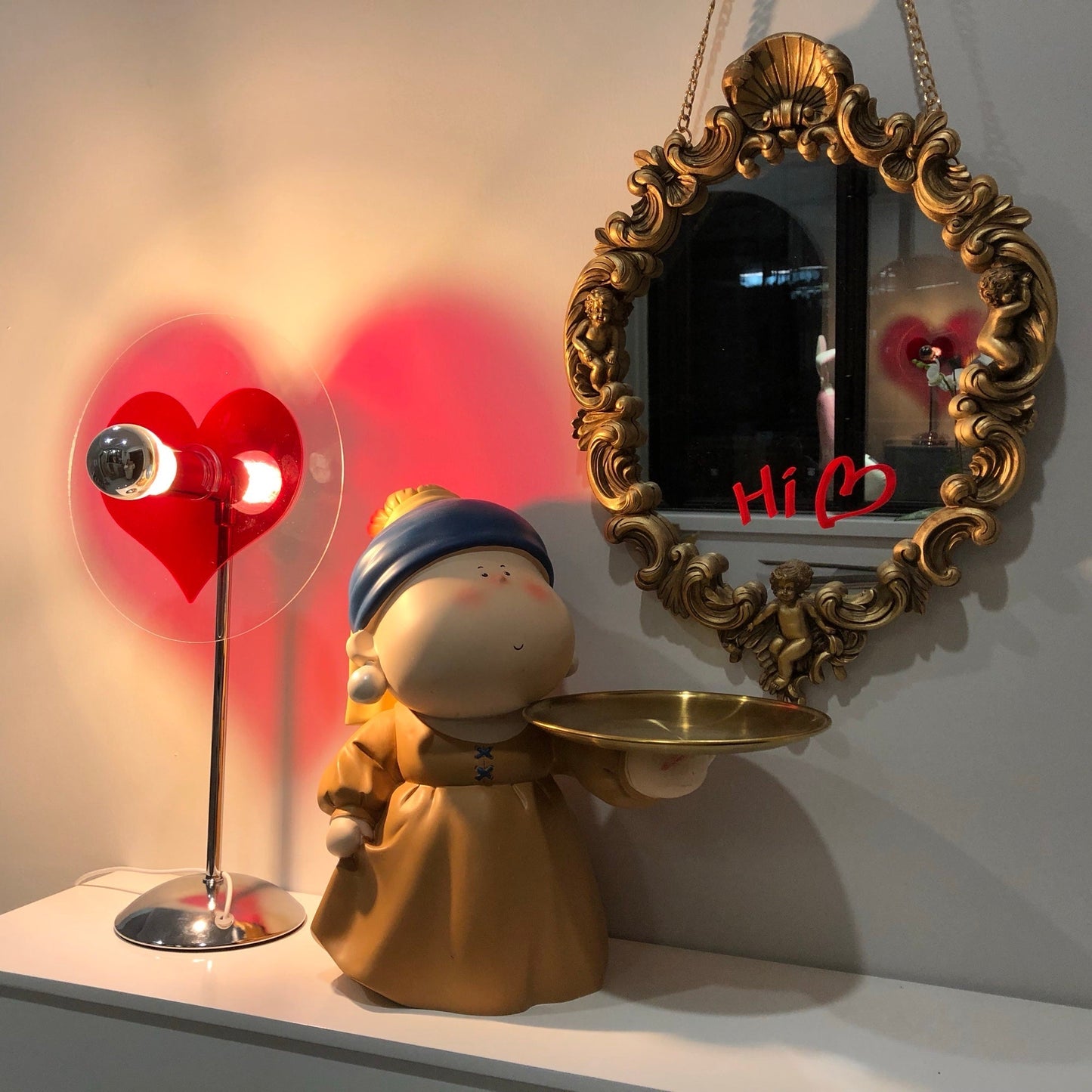 HeartBeam - Tischlampe mit Metallschirm und wiederaufladbarer LED