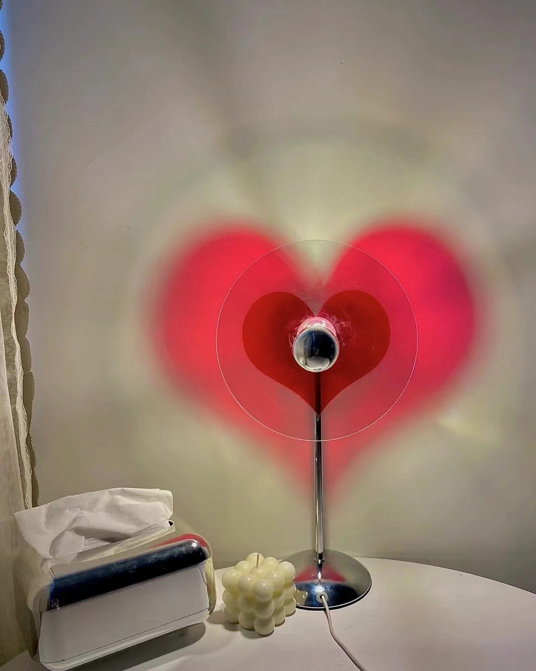 HeartBeam - Tischlampe mit Metallschirm und wiederaufladbarer LED