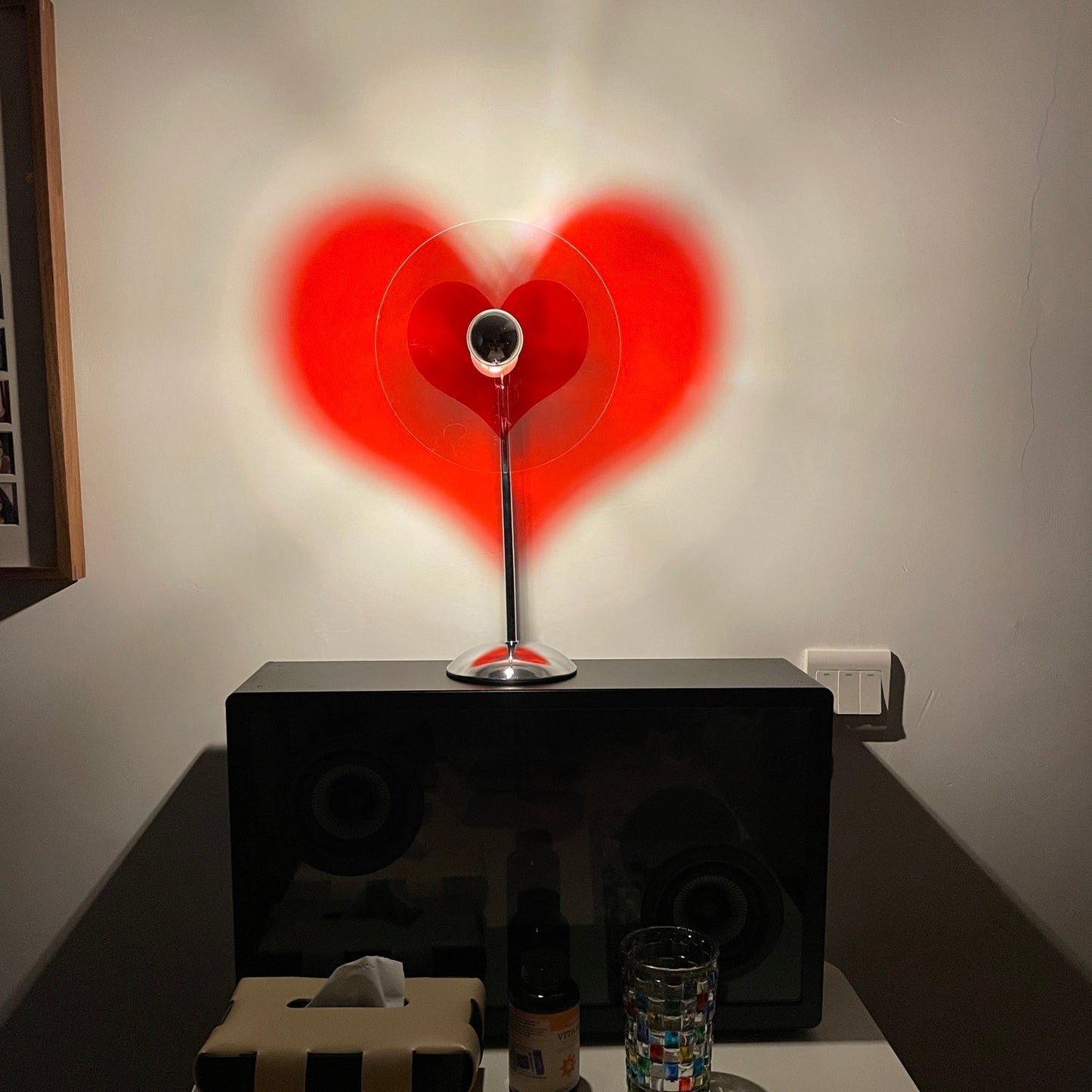 HeartBeam - Tischlampe mit Metallschirm und wiederaufladbarer LED