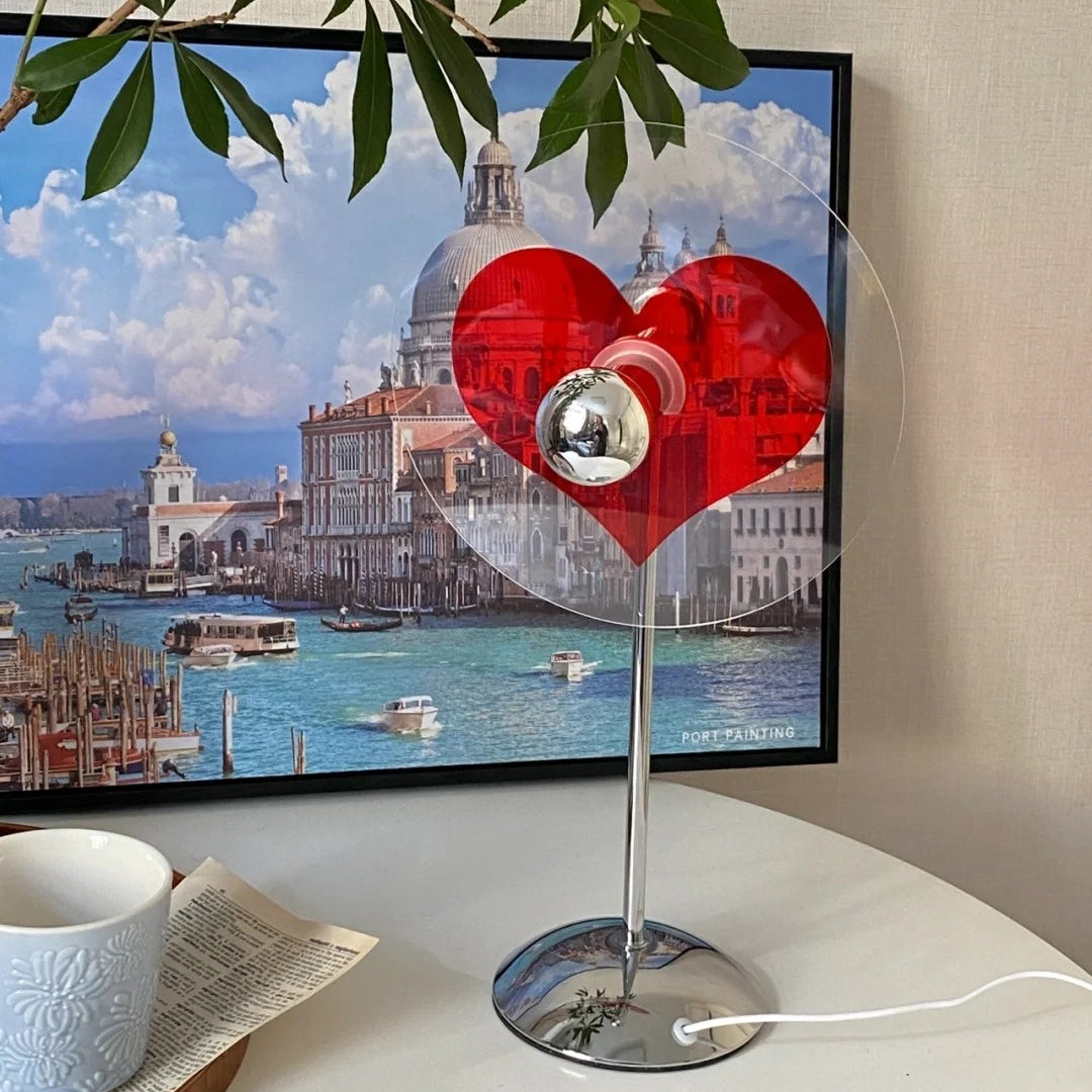 HeartBeam - Tischlampe mit Metallschirm und wiederaufladbarer LED