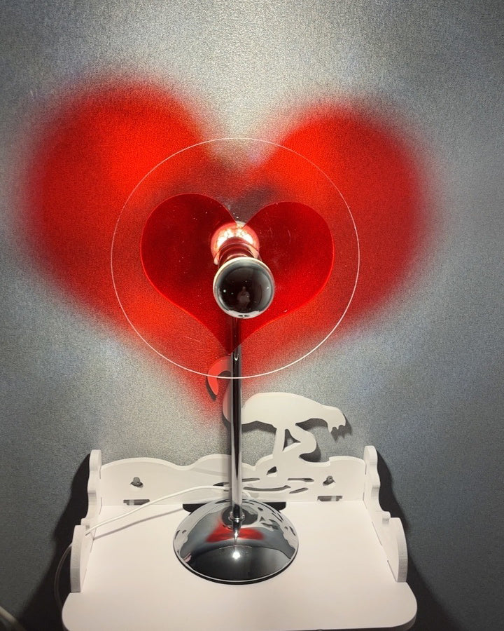 HeartBeam - Tischlampe mit Metallschirm und wiederaufladbarer LED