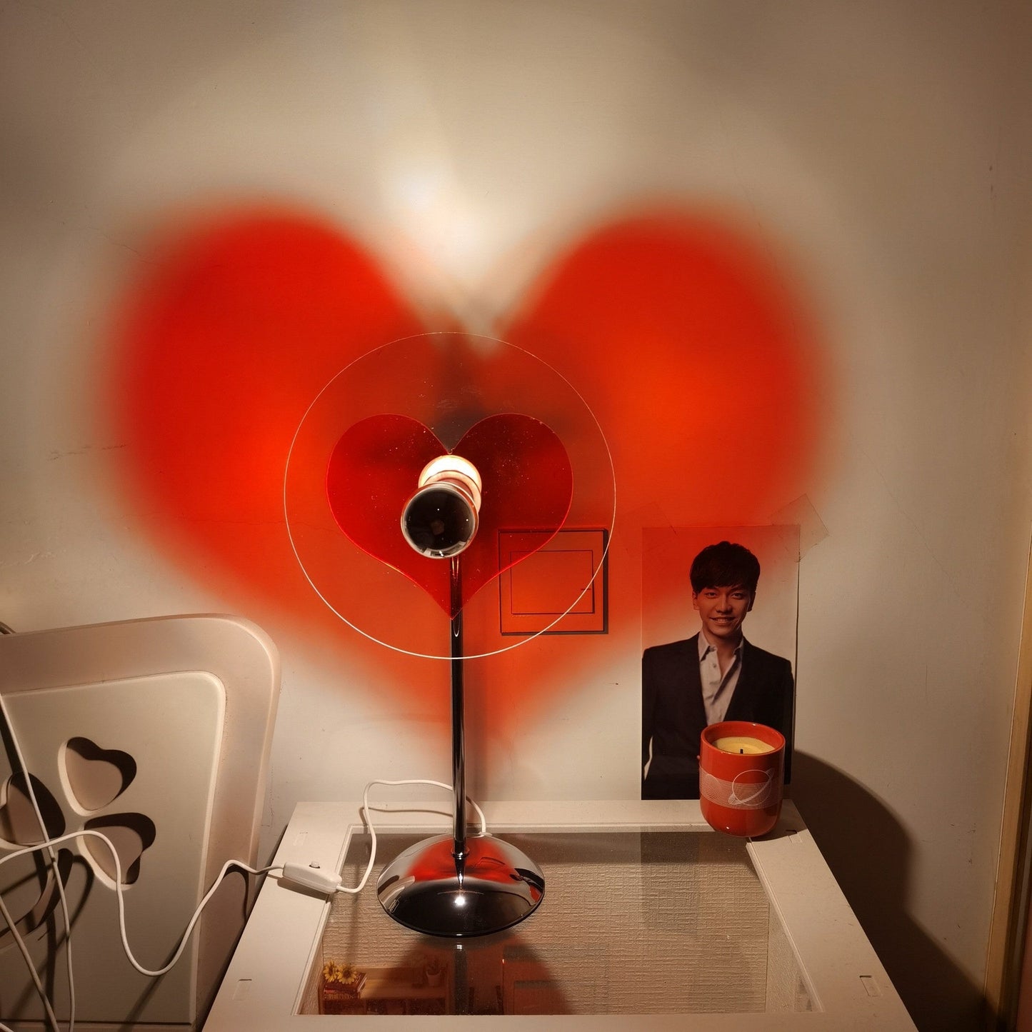 HeartBeam - Tischlampe mit Metallschirm und wiederaufladbarer LED