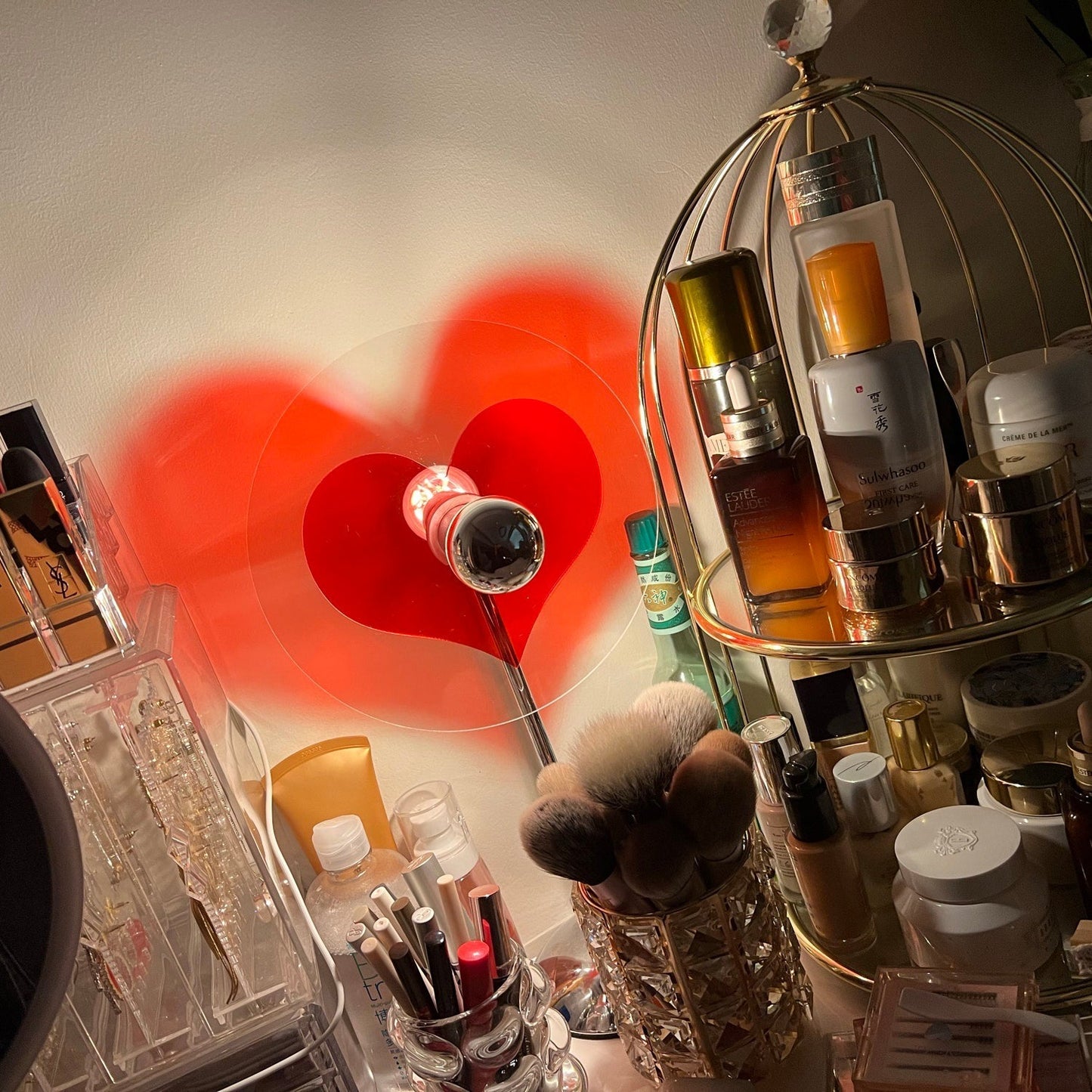 HeartBeam - Tischlampe mit Metallschirm und wiederaufladbarer LED