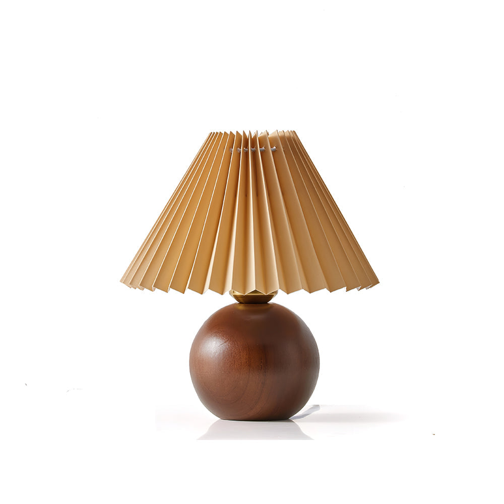 SiennaGlow - Bordlampe med træ- og stofdesign