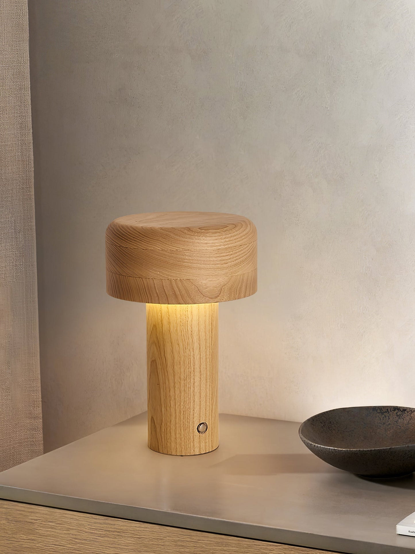 WoodenLuxe - Bordlampe med minimalistisk tårnstil og blødt lys