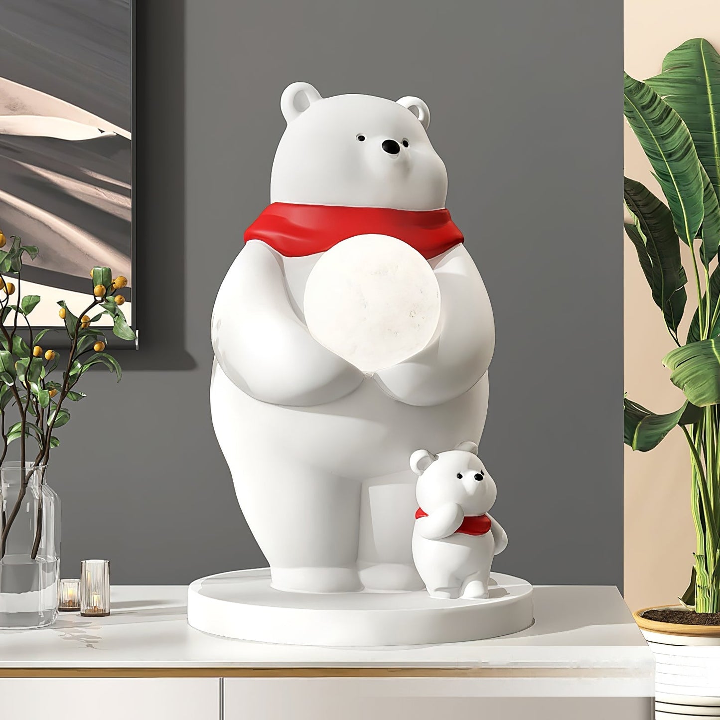 PolarGlow - Table Lamp with Adorable Polar Bear Accents and Atmospheric Glow