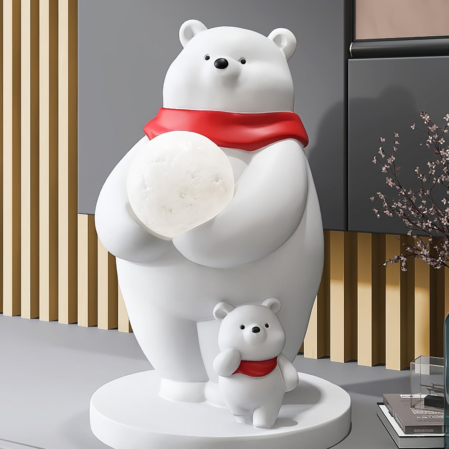 PolarGlow - Table Lamp with Adorable Polar Bear Accents and Atmospheric Glow