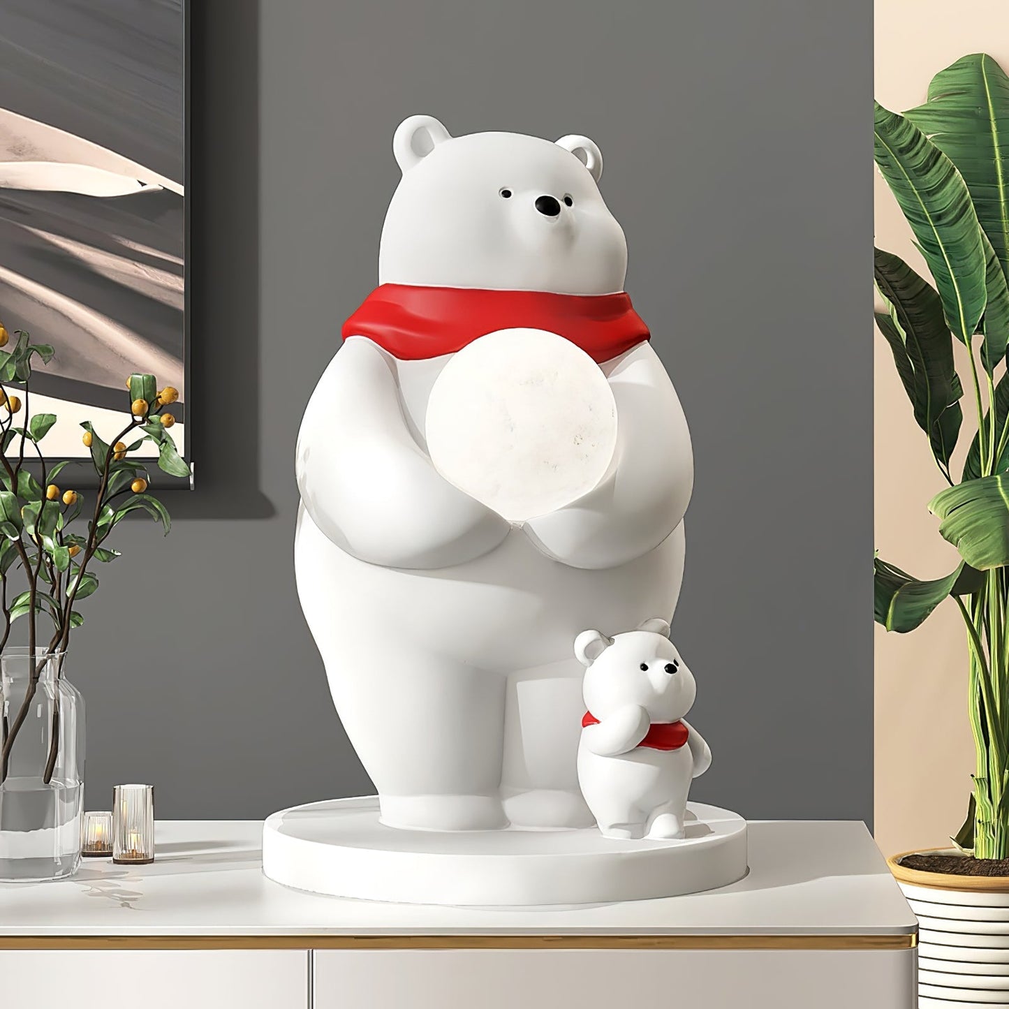 PolarGlow - Table Lamp with Adorable Polar Bear Accents and Atmospheric Glow