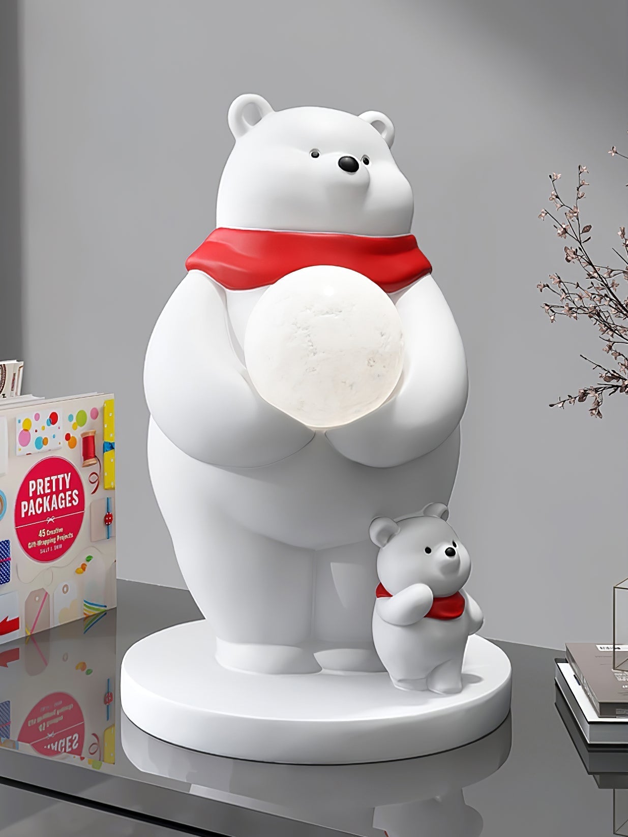 PolarGlow - Table Lamp with Adorable Polar Bear Accents and Atmospheric Glow