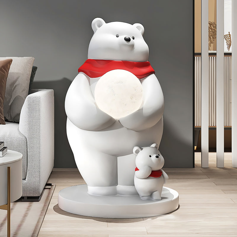 PolarGlow - Table Lamp with Adorable Polar Bear Accents and Atmospheric Glow