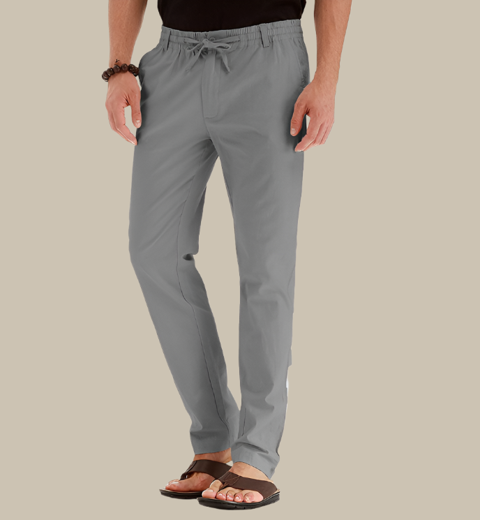 Pantalon d'été décontracté pour homme, coupe ample avec taille élastique - Mateo