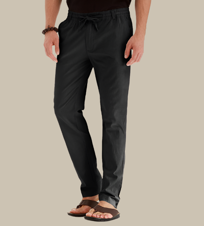 Pantalon d'été décontracté pour homme, coupe ample avec taille élastique - Mateo