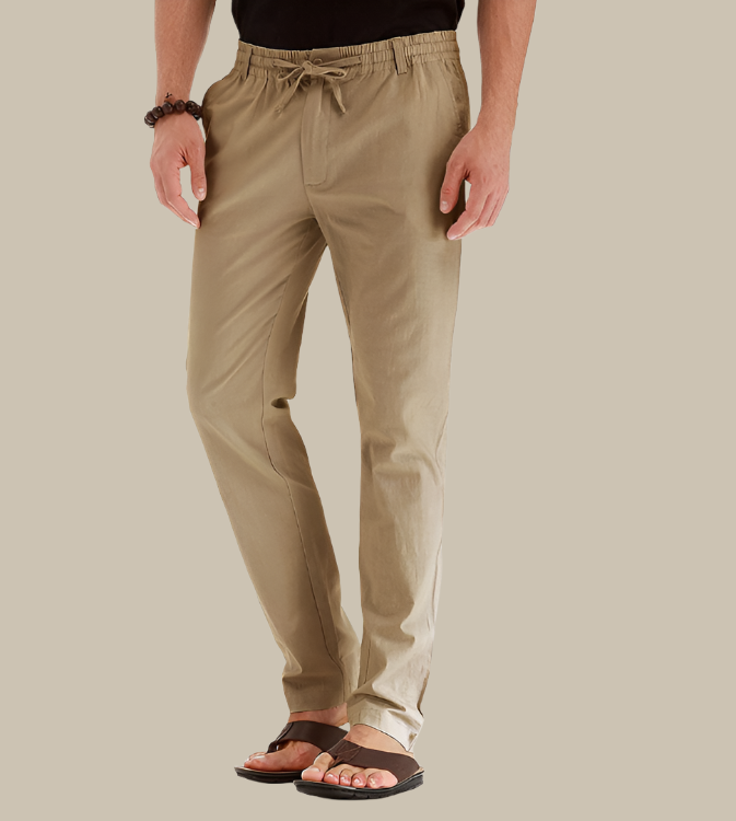 Pantalon d'été décontracté pour homme, coupe ample avec taille élastique - Mateo
