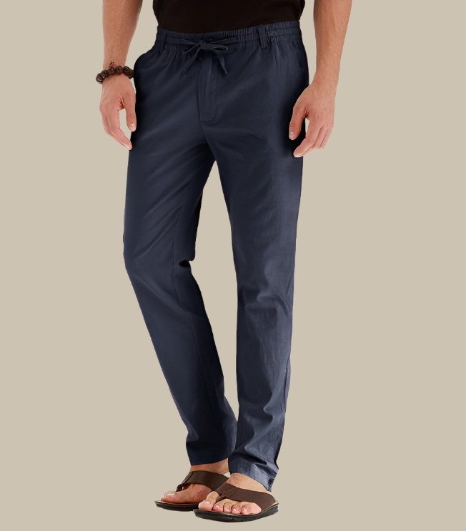 Pantalon d'été décontracté pour homme, coupe ample avec taille élastique - Mateo