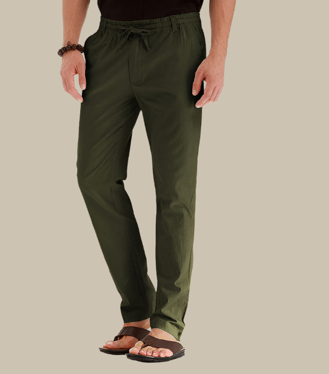 Pantalon d'été décontracté pour homme, coupe ample avec taille élastique - Mateo
