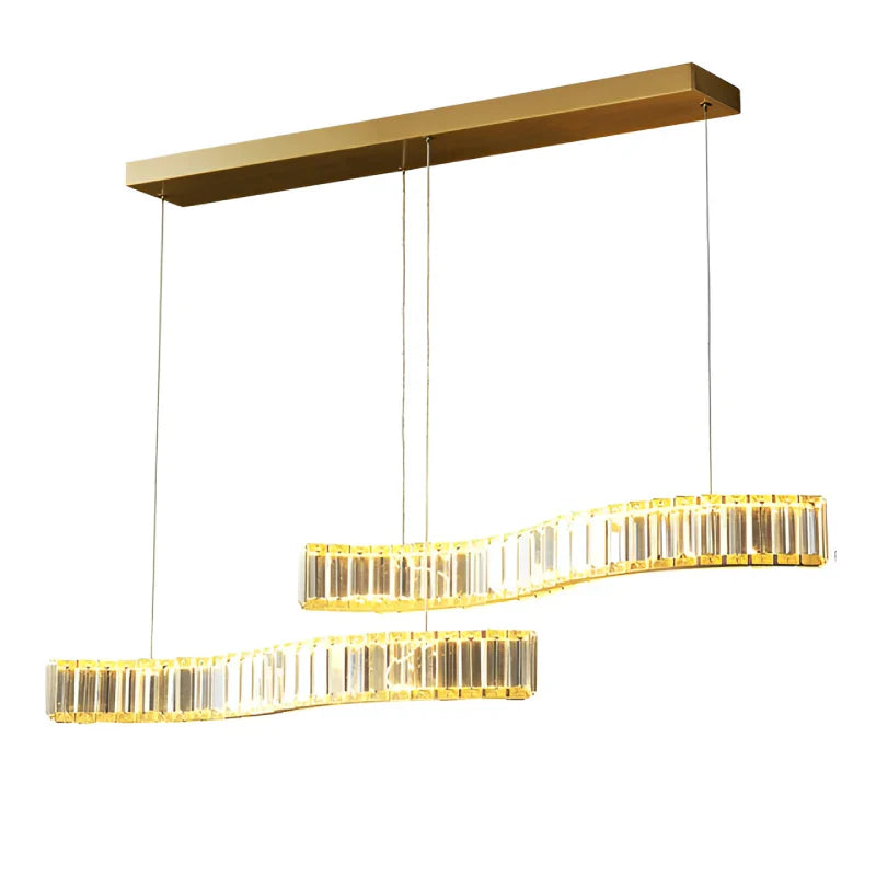 GlitzCurve - Elegante gebogen kristallen hanglamp met LED