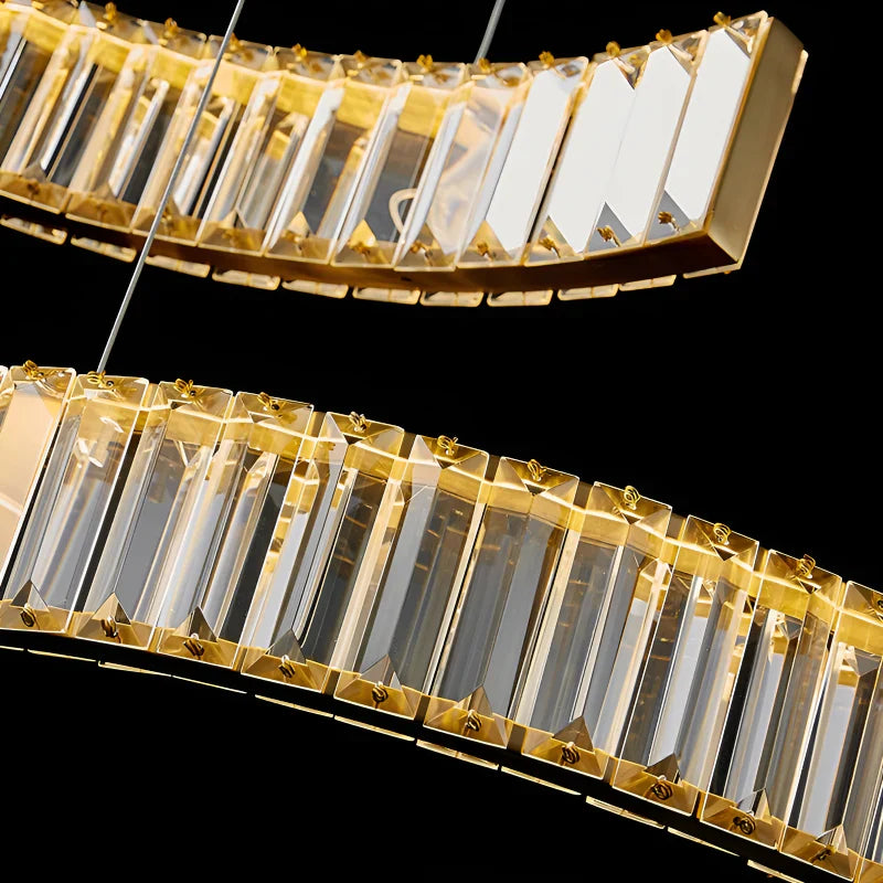GlitzCurve - Elegante gebogen kristallen hanglamp met LED