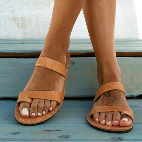 Sandales plates vintage pour femmes - Dina