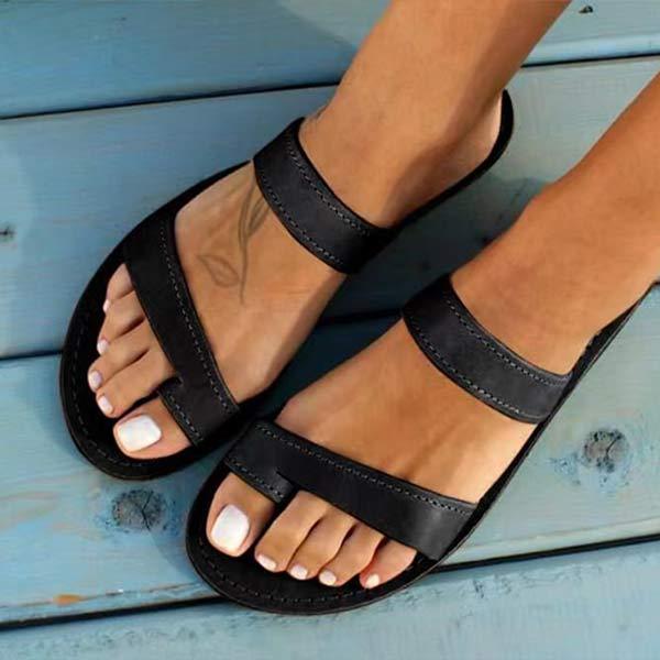 Sandales plates vintage pour femmes - Dina