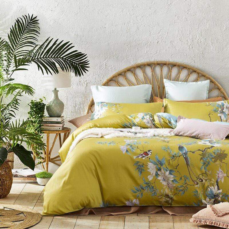 GoldenTranquility - Luxury Egyptian Cotton Pillowcase Set