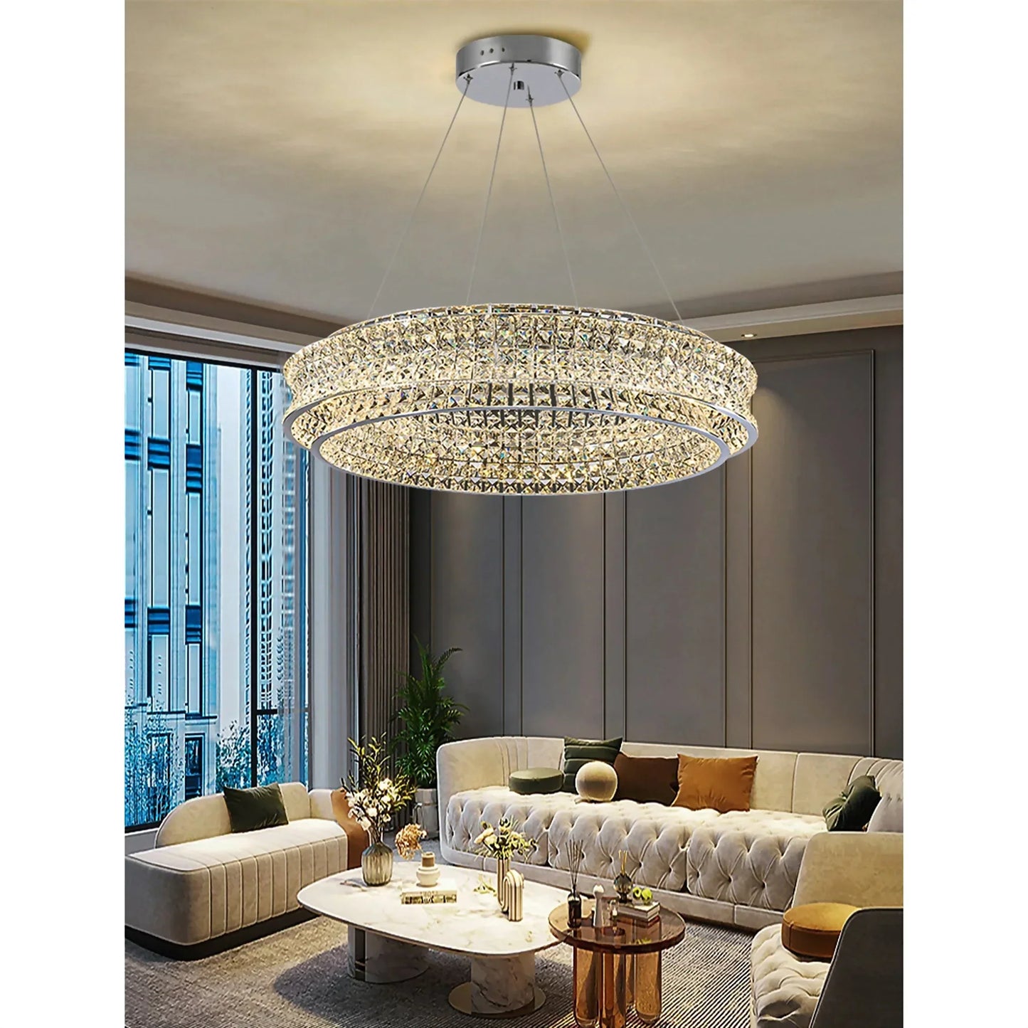 GlanzAura - Elegant Pendant Light with Sparkling Crystals