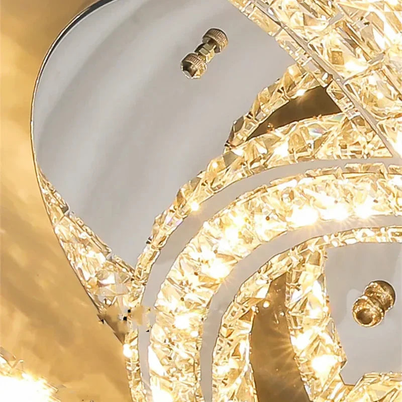 GlaciaLuxe - Elegante Kristall-Deckenleuchte in Gold