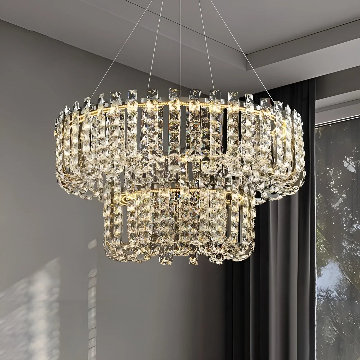 GlitterGlow - Luksuriøs krystall LED-lysekrone