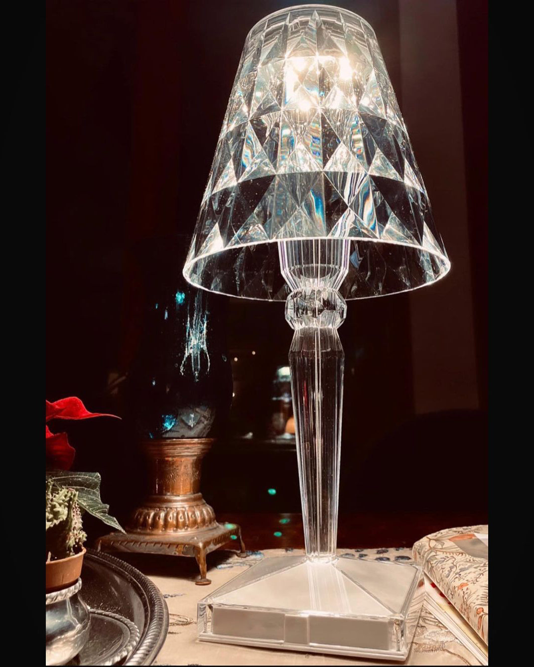 SparkLicht - Lampe de table moderne avec LED et effet glamour