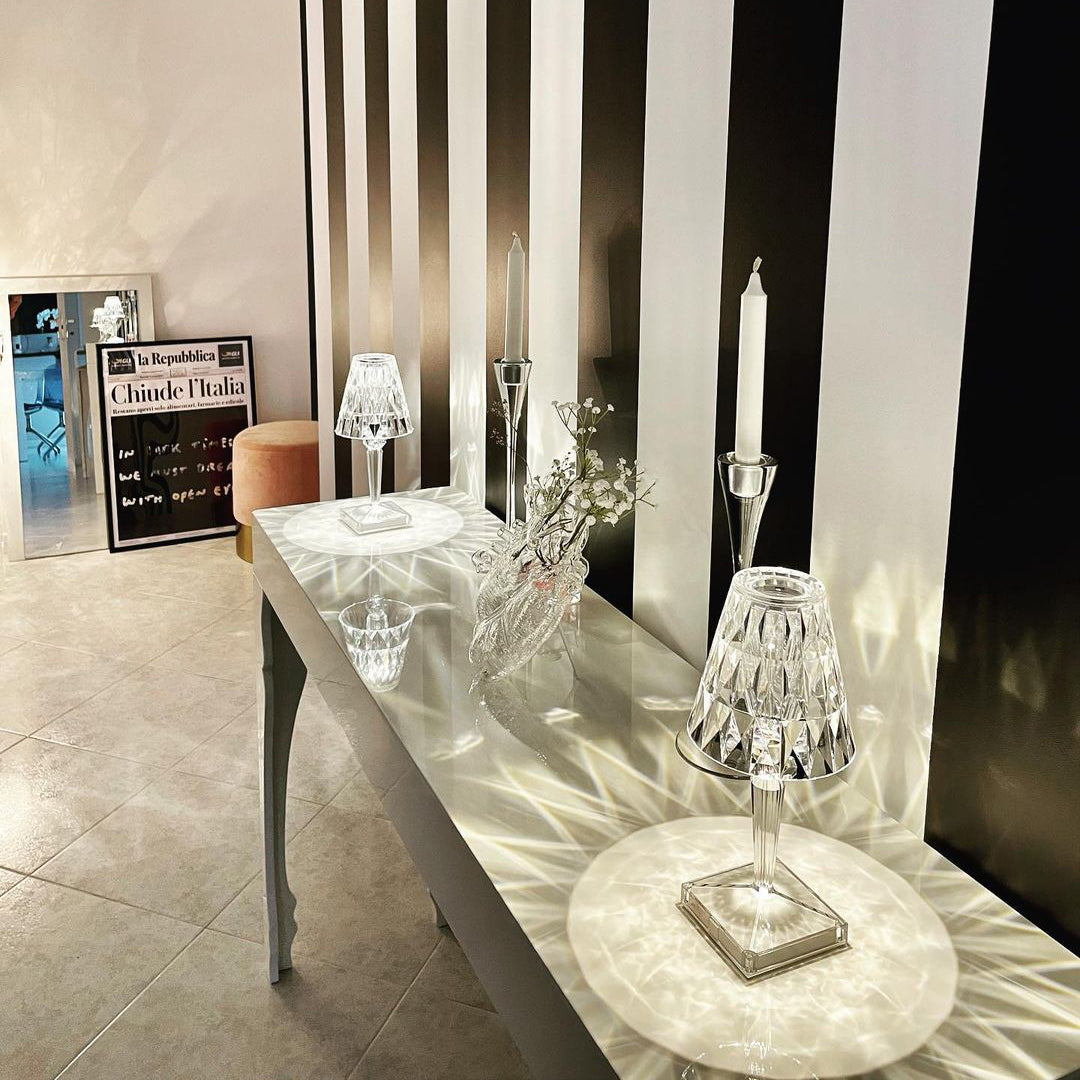 SparkLicht - Lampe de table moderne avec LED et effet glamour