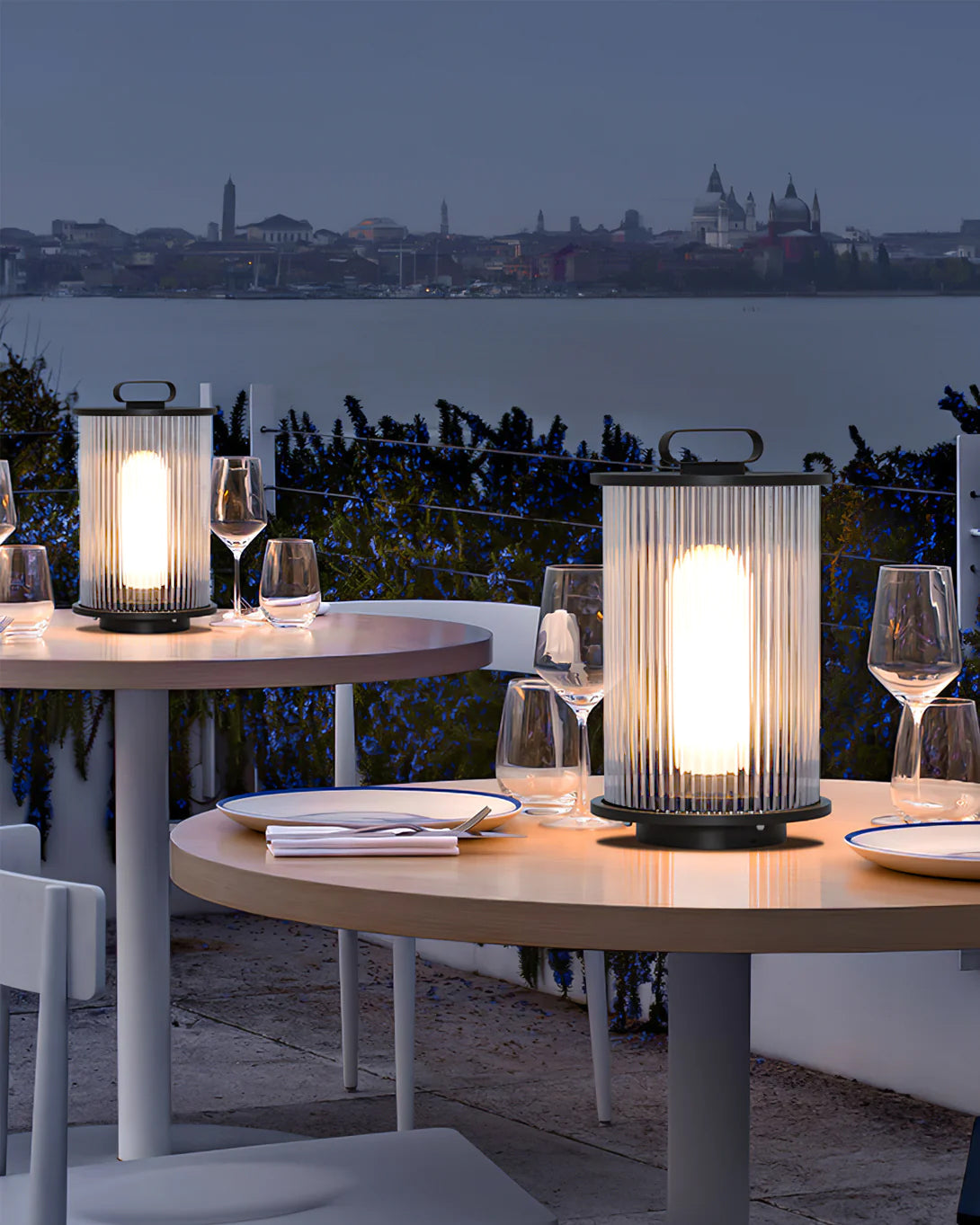 SolarGlow – Glass and Stainless Steel Garden Table Lamp