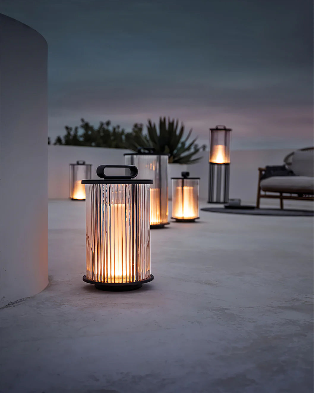 SolarGlow – Glass and Stainless Steel Garden Table Lamp