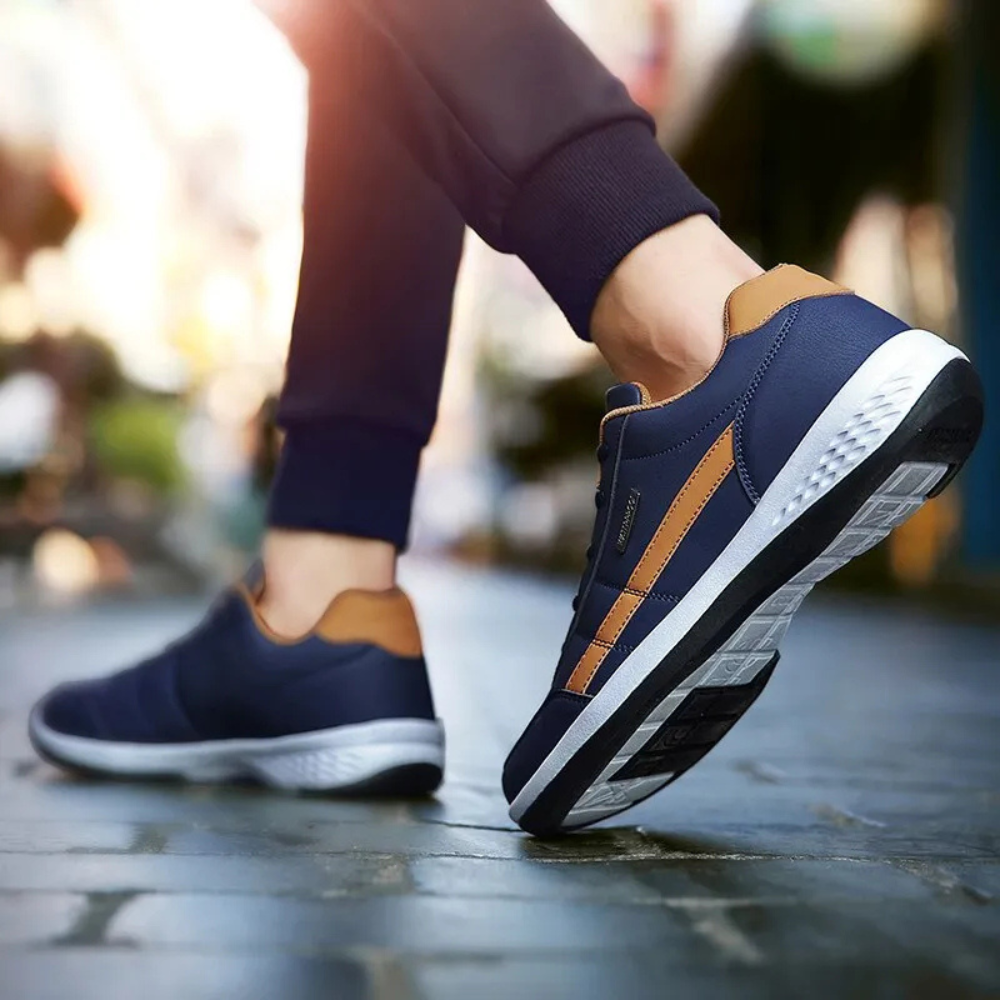 Baskets pour hommes - Cuir et orthopédiques - Renzo