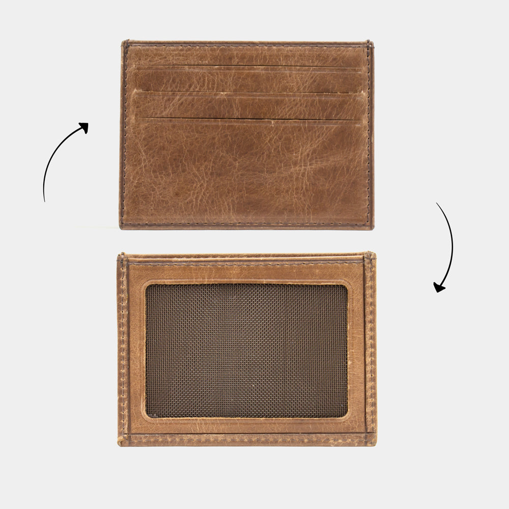 ValorFold – Portefeuille en cuir marron élégant avec gravure