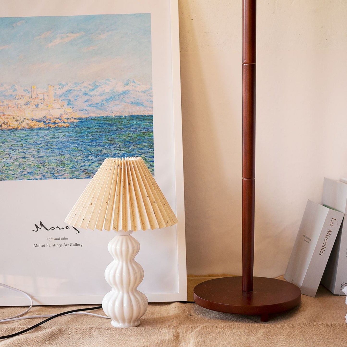 LunaLuxe - Table Lamp with Pleated Style and Pleasant Atmosphere