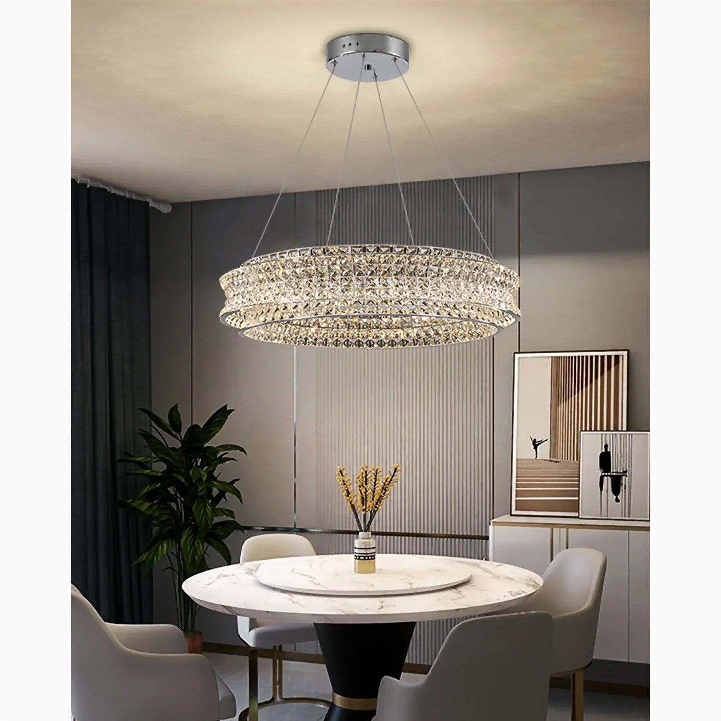 GlanzAura - Elegant Pendant Light with Sparkling Crystals