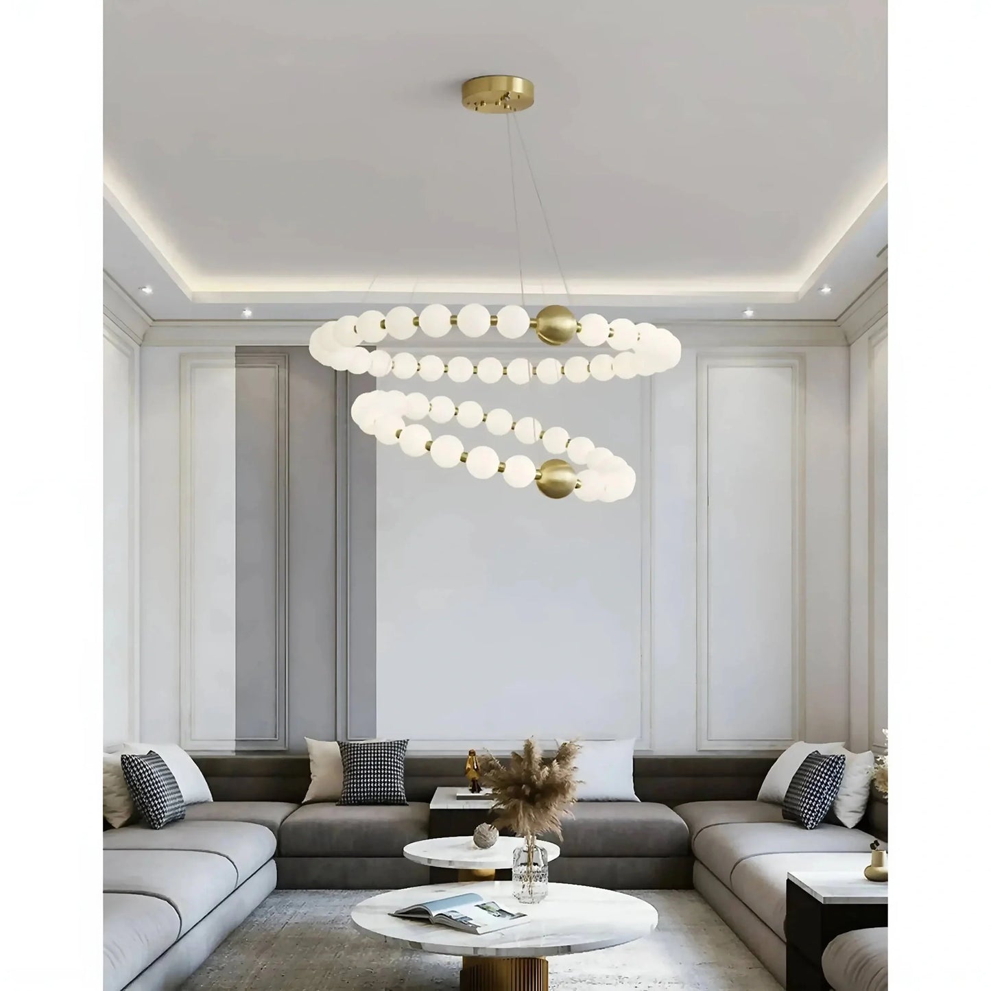 EleganceOrb - Stylish Pearl-shaped Chandelier