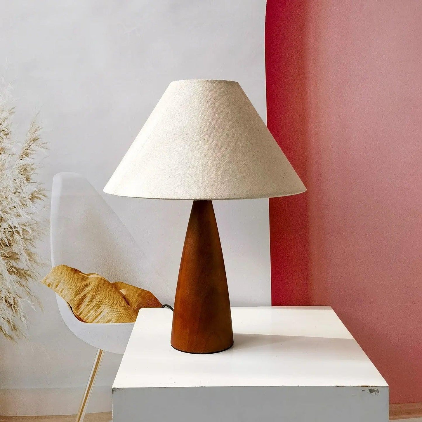 WoodFusion - Solid Træ Retro Lampe