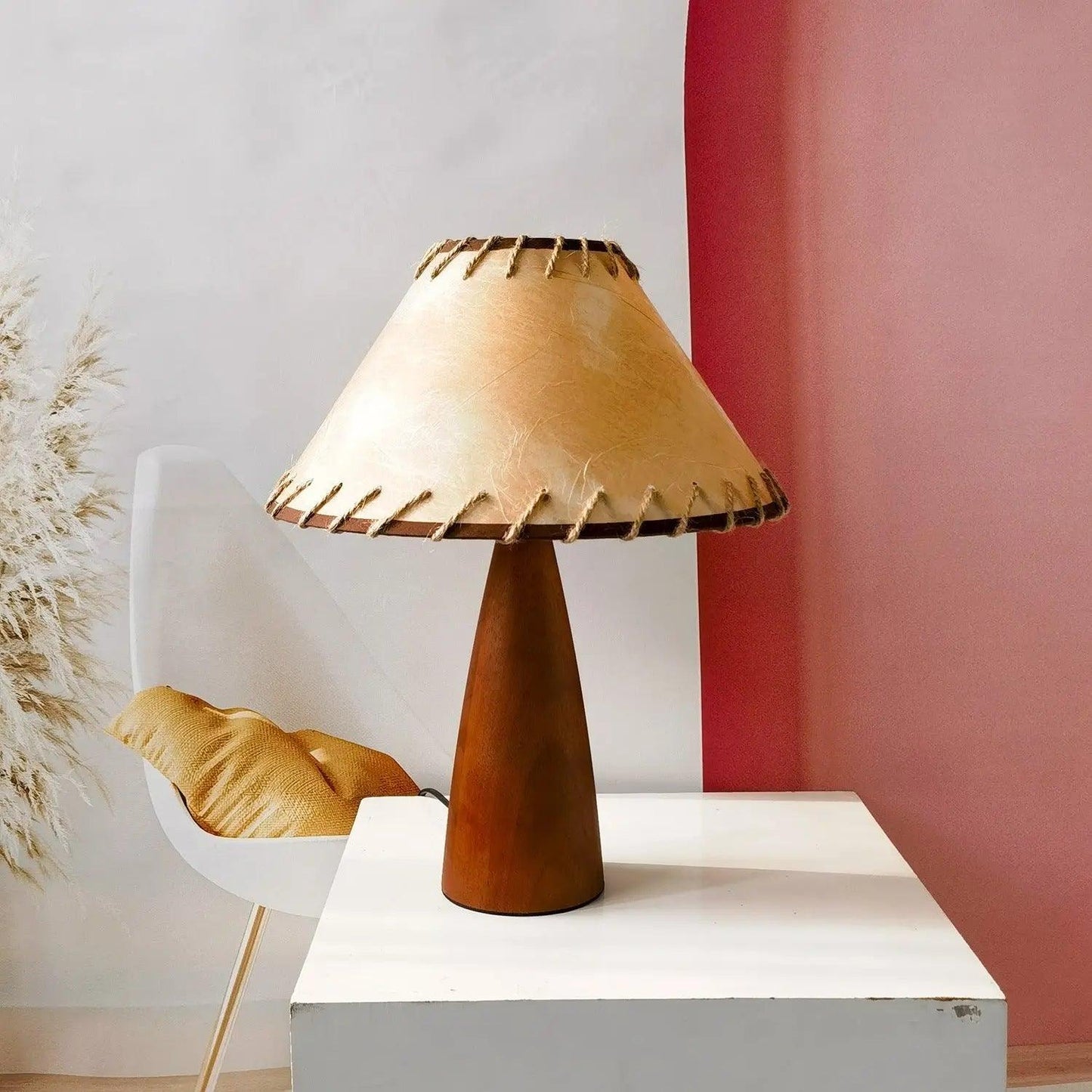 WoodFusion - Solid Træ Retro Lampe