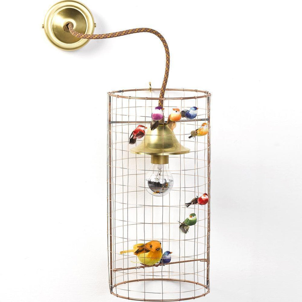AviaryGlow - Lampe murale style cage à oiseaux