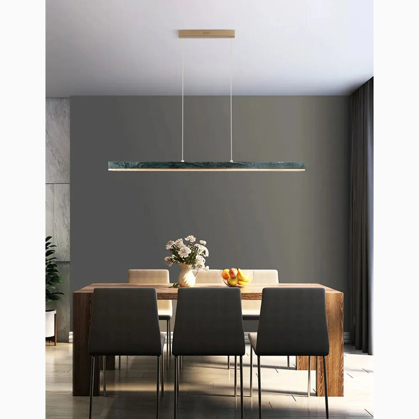 LumiStone - Sleek Modern Pendant Light with Marble Accents