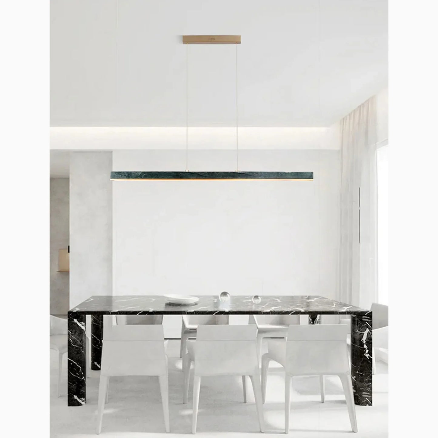 LumiStone - Sleek Modern Pendant Light with Marble Accents