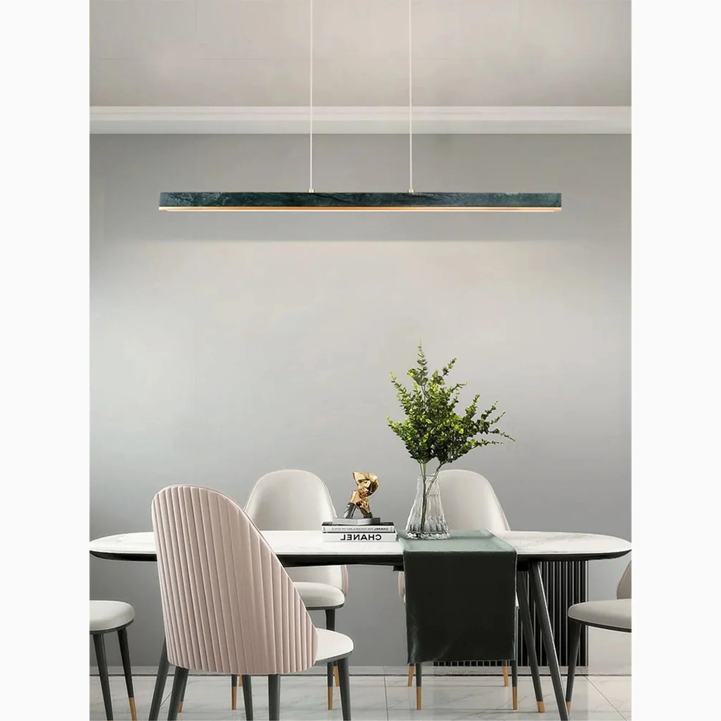 LumiStone - Sleek Modern Pendant Light with Marble Accents