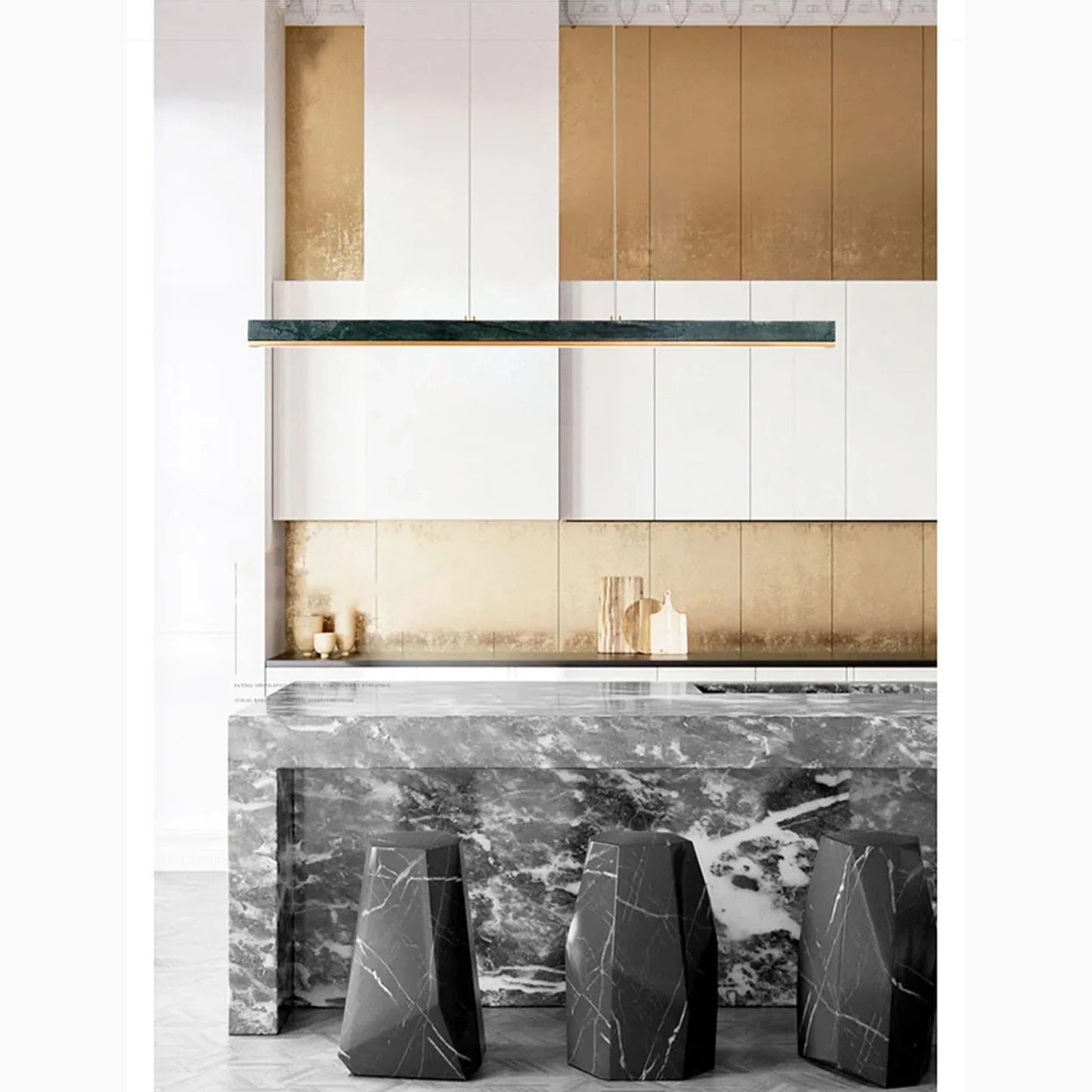 LumiStone - Sleek Modern Pendant Light with Marble Accents