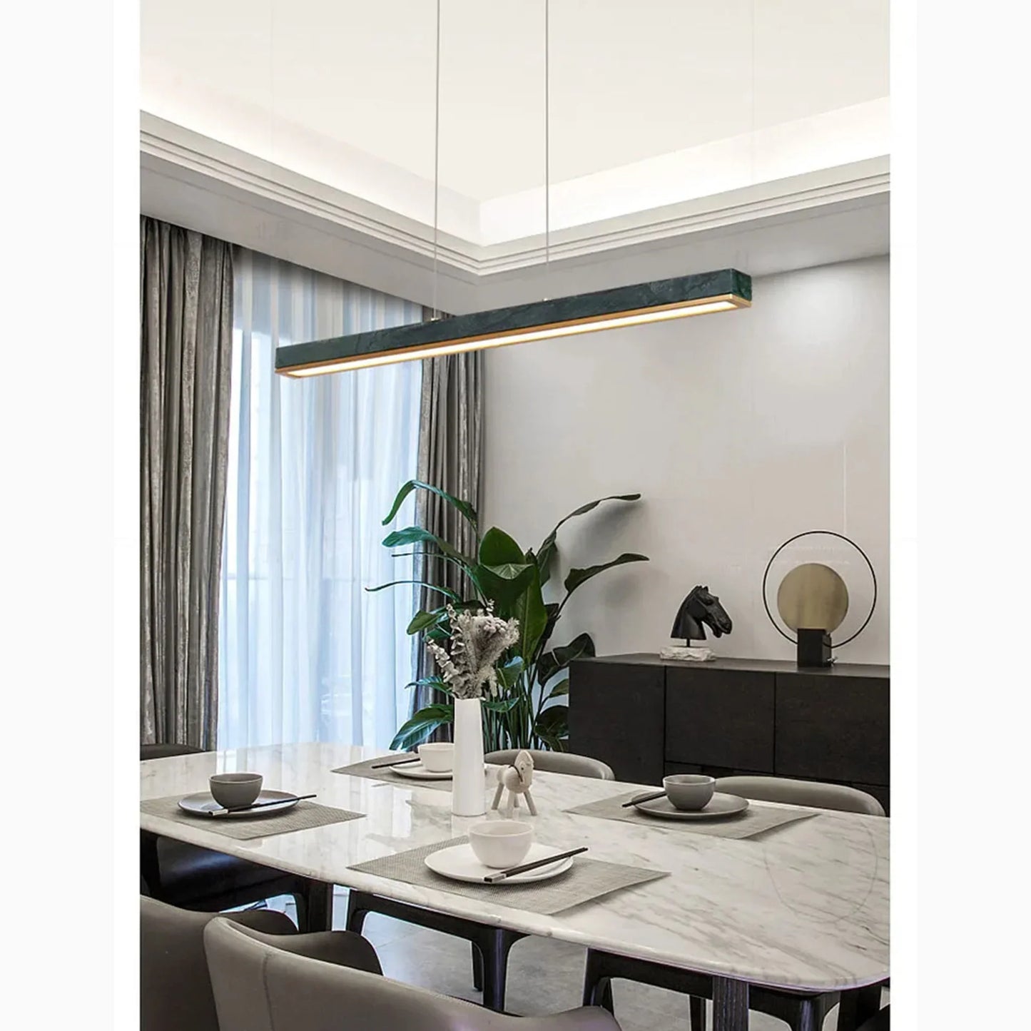 LumiStone - Sleek Modern Pendant Light with Marble Accents